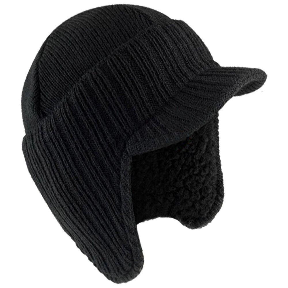 Warm Ear Flaps Cap Ear Protection Peaked Knit Cap Winter Beanie Hat Men