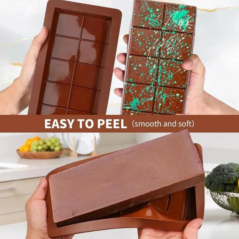2PCS Dubai Chocolate Mold Silicone Chocolate Bar Mold for Chocolate Bar Pistachio Candy Bar Mold for Filling Chocolate
