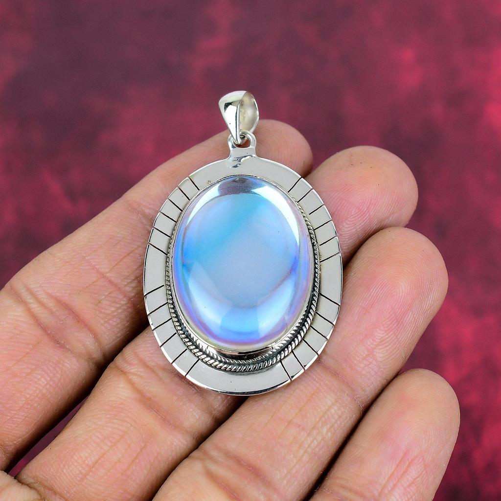 Подвеска Mystic Topaz, подвеска из драгоценного камня ручной работы, подвеска из цельного серебра 925 пробы, старинные ювелирные изделия, для подарка на помолвку