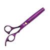 Stainless Steel Purple Hand-Shaped Thinning Scissors for Bangs and Straight Hair - Salon Stylist Special