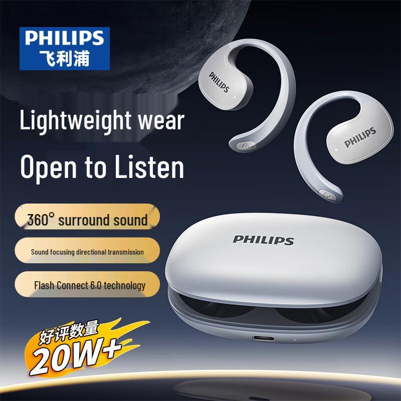 Philips Беспроводные Bluetooth-наушники-вкладыши открытого типа для спорта