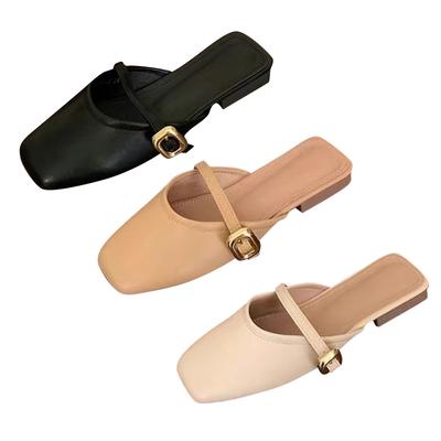 Женские весенние и летние однотонные туфли с закрытым носком и мелким каблуком