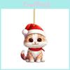 Christmas Cat Car Decor Acrylic Plane Hanging Ornament For Travel Holiday
