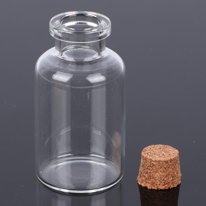 Small Transparent Glass Bottle with Cork Stopper