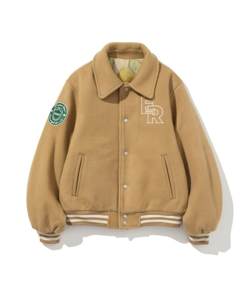 Erer Nautical Varsity Jacket Beige