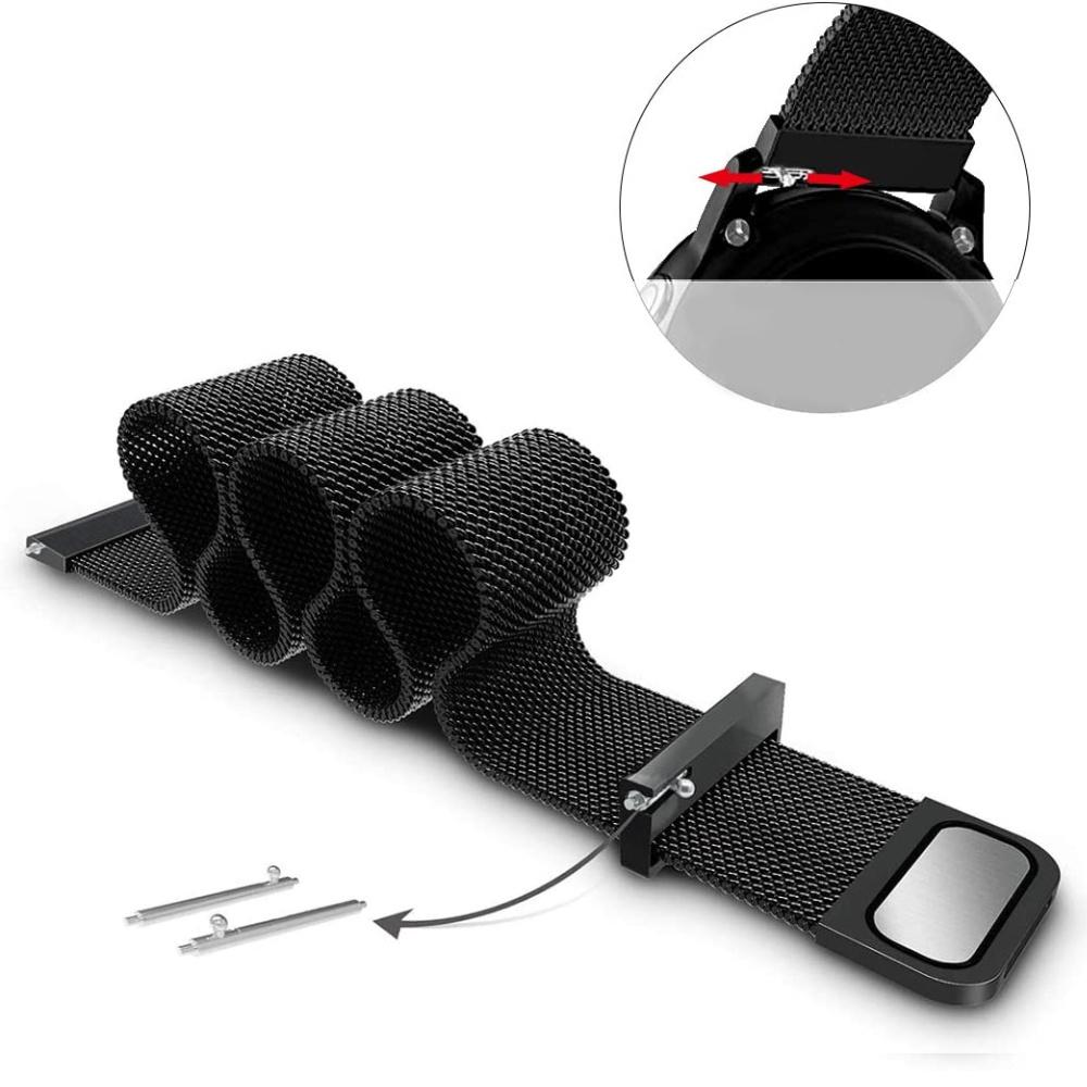 Universal Milanese Bracelet 20mm, Black
