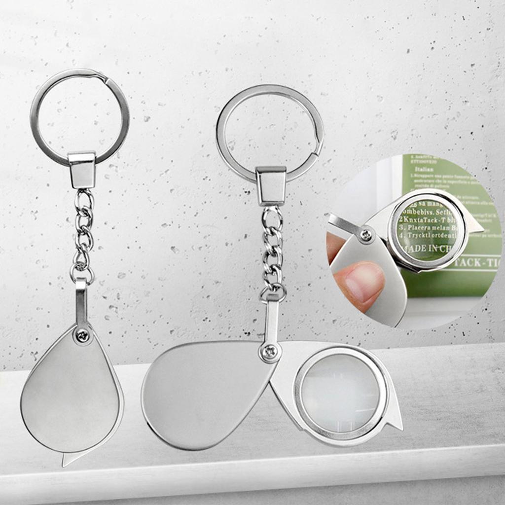 Портативное 20-кратное увеличительное стекло с металлическим брелоком, долговечное, с высоким увеличением для пожилых любителей