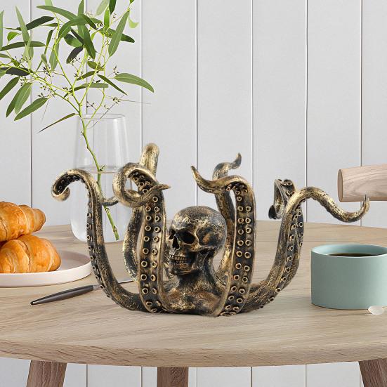 Подставка для кружки «Осьминог» из бронзы, фигурка морского животного из смолы, кухонная столешница, органайзер для кофейных чашек, подставка для вешалки, украшение для дома и офиса