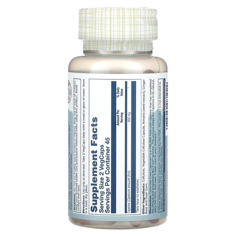 Extra Hot Cool Cayenne, 90 VegCaps (300 mg per VegCap)