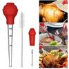 4Pcs Turkey Baster Tool Food Grade Turkey Roasting Tool with Cleaning Brush Cooking Accessory for Thanksgiving Party