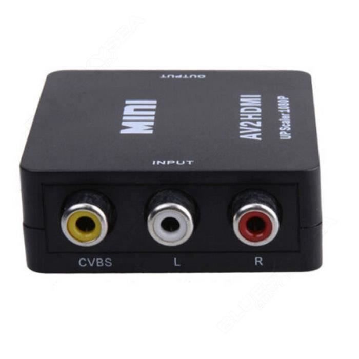 WY08482-Mini AV2HDMI Convertisseur Vidéo Adaptateur HD 720-1080p UP Scaler