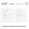 Wifi EU Wall Touch Switch Smart Light Switch 1/2/3 Gang No Neutral Wire Required Voice Control Tuya Smart Life Home Work with Alexa Google Home