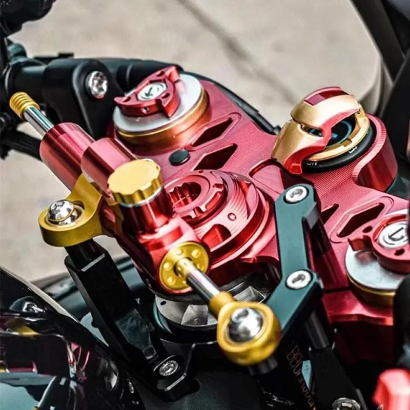 For QJMOTOR RRQ600 Motorcycle Aluminum Steer Damper Mounting Bracket Kit RRQ600 2021 2022 Fiber Carbon Accessories
