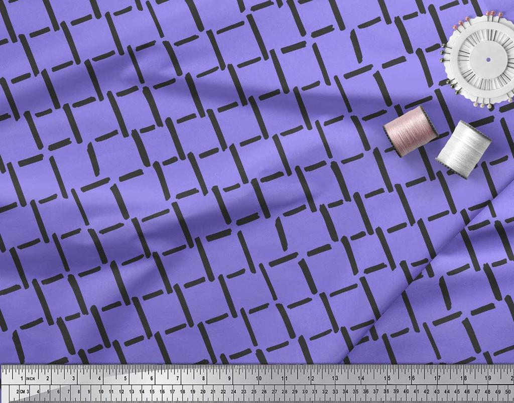 Soimoi Фиолетовая японская креп-сатиновая ткань с мазком кисти и абстрактным принтом, ткань по метрам, 42 дюйма