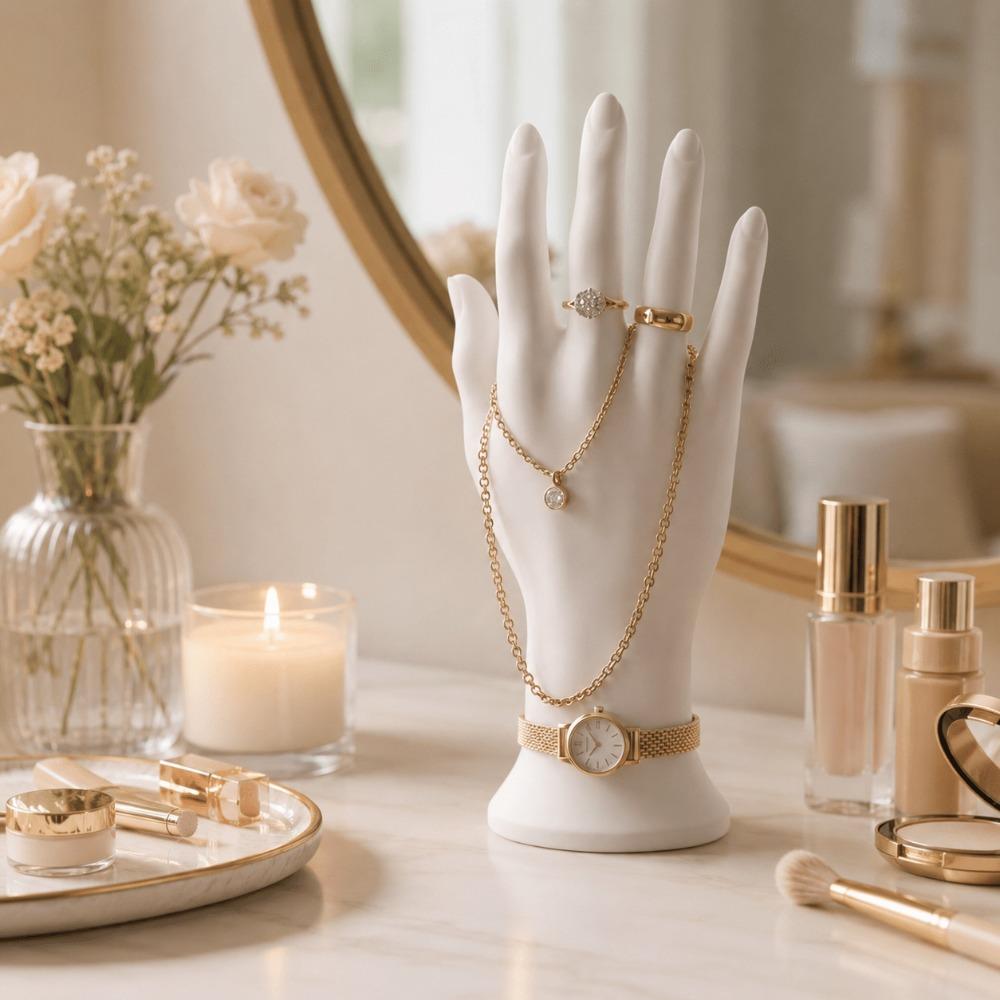 Elegant Mannequin Hand Model 3D Printed Ring Organizer Display Props Bracelet Holder Home Use