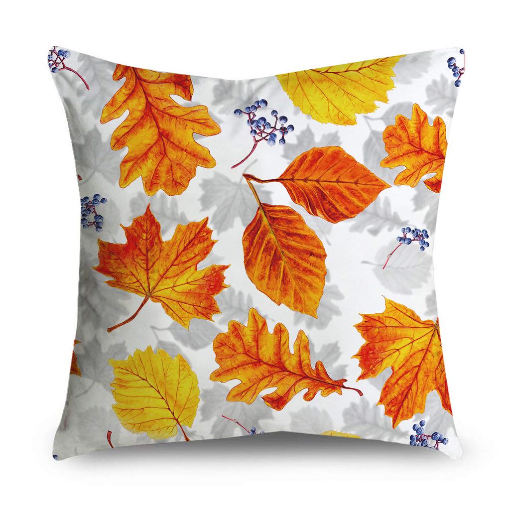 45*45 см осенний узор с принтом листьев, полиэстеровый чехол для подушки для дома, гостиной, дивана, спальни, украшение, наволочка
