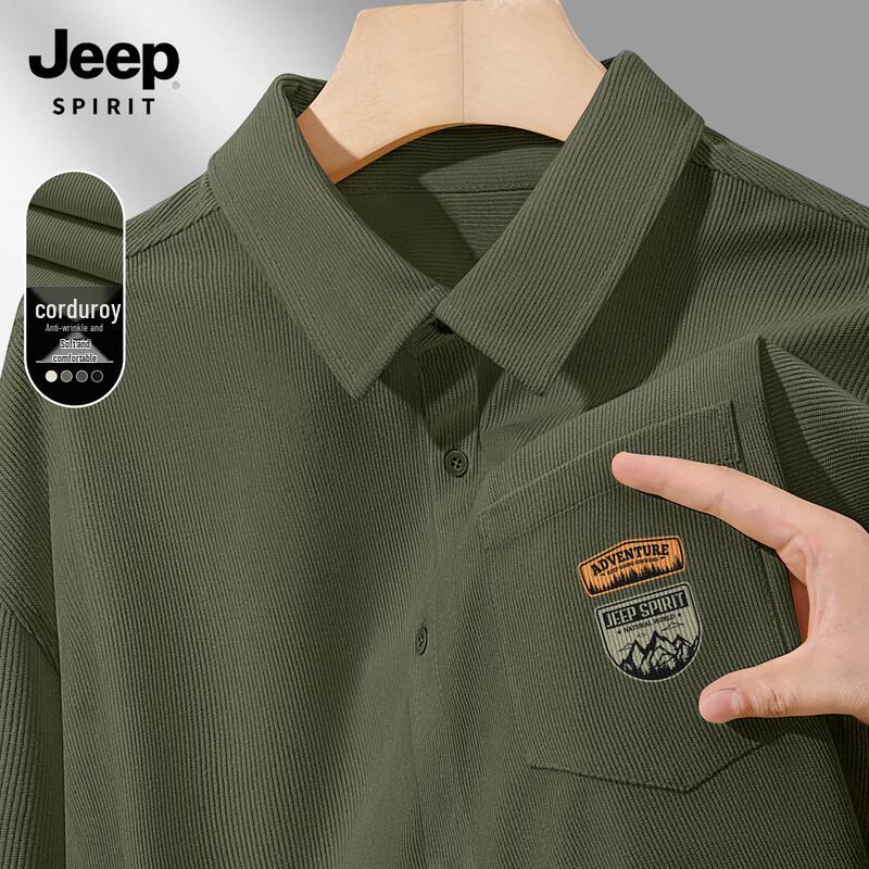 Мужская повседневная рубашка с длинным рукавом JEEP SPIRIT 2025, свободный крой