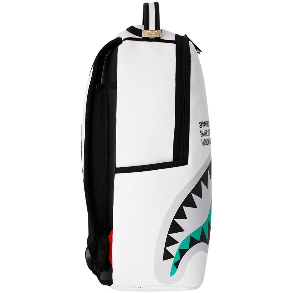 Sprayground Рюкзак унисекс с большим логотипом акулы, рисунком пасти акулы, черно-белой цветовой блокировкой, ПВХ, W1035717