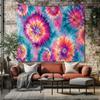 Colorful Abstract Floral Tapestry Vibrant Bloom Wall Hanging Modern Maximalist Art Psychedelic Home Decor