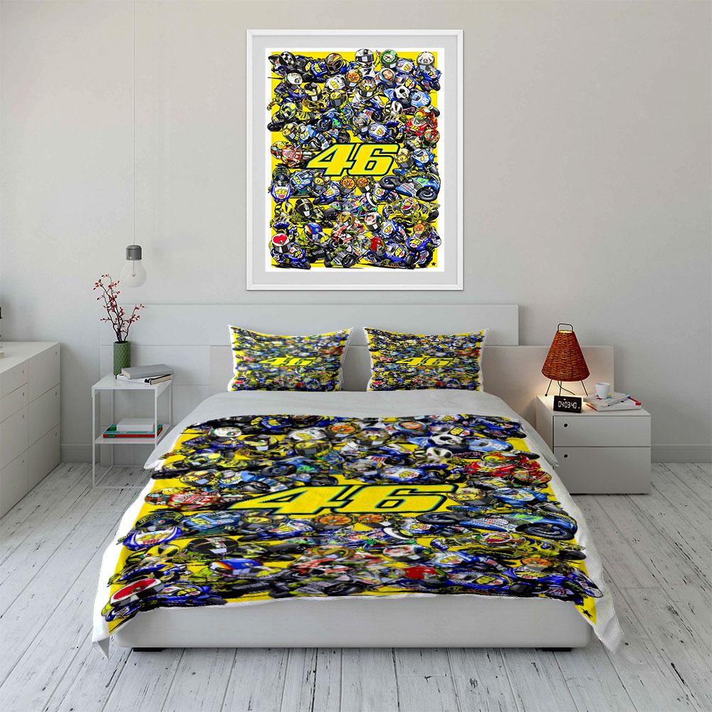 Motorcycles and number 46. Bedding sets Duvet cover sets Duvet covers Pillowcases(1 * Duvet Cover 2 * Pillowcases without duvet insert)