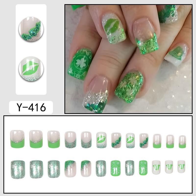 Short Press-On Nails Set With Floral Design Minimalist False Women Wearable Nail Tips In Multiple Colors