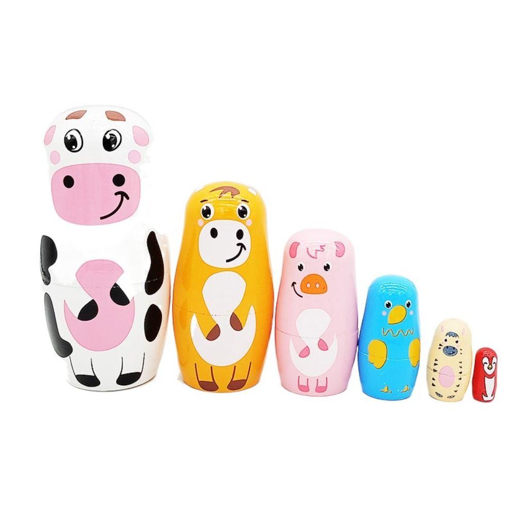 Japanese Girl Animal Matryoshka Doll Snowman Girls Russian Doll Wooden Stacking Dolls  Kids Toys