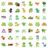 100 Cute Hand-painted Small Animals Doodle Mix and Match Stickers Frogs and Dinosaurs Do Not Repeat Them
