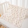 Cartoon Print Double Layer Crinkle Muslin Baby Swaddle Blanket