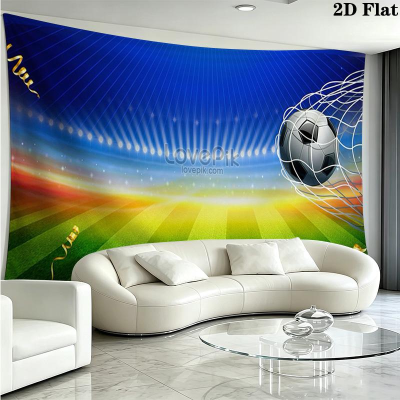 Soccer Wall Tapestry Aesthetic Wall Hanging Printed Fabric Blanket Decorative Tapestries for Bedroom Living Room Home Decor