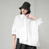 New Asymmetric Three-Quarter Sleeve Women's Shirt - Spring/Summer Hong Kong Style