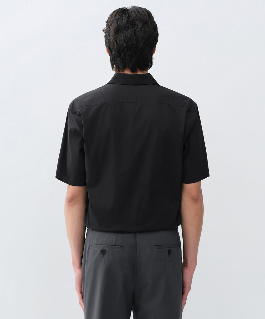 MUSINSA STANDARD Basic Short Sleeve Dress Shirt [Black]
