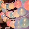 20LED Cotton Thread Wrapped Fairy Light String Cotton Ball Fairy Light Indoor Boudoir Bedside Carpet Decoration Wedding Christmas Holiday Lighting