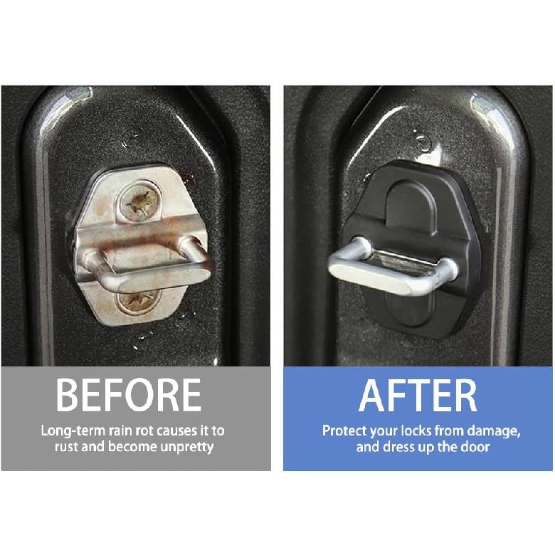 6-Pack Door Lock Cover Buckle Decor Trim for Jeep Wrangler JL JLU 4XE Unlimited Sahara Sports Rubicon Gladiator JT 2018 2019 2020 2021 2022 2023 2024