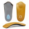 Brown Leather Arch Half Pad, Cowhide Insole, Flat Arch Support, Inner and Outer Eight Shaped Orthopedic Pad