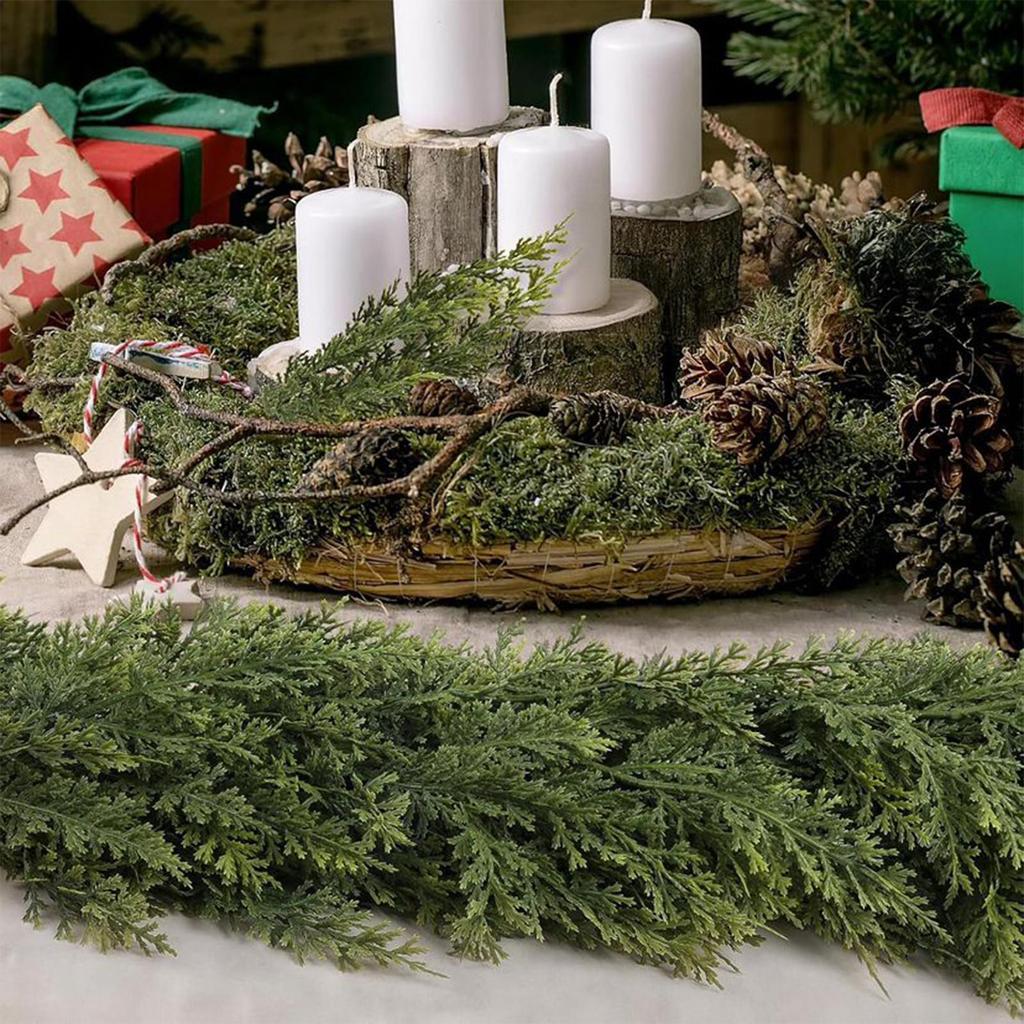180cm Christmas Garlands Pine Garland Artificial Plants Faux Greenery Vine for Home Table Xmas Party Festival Decoration