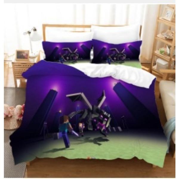 Постельное белье серии Minecraft Комплект из трех предметов Домашний текстиль Абразивная ткань Цифровая печать