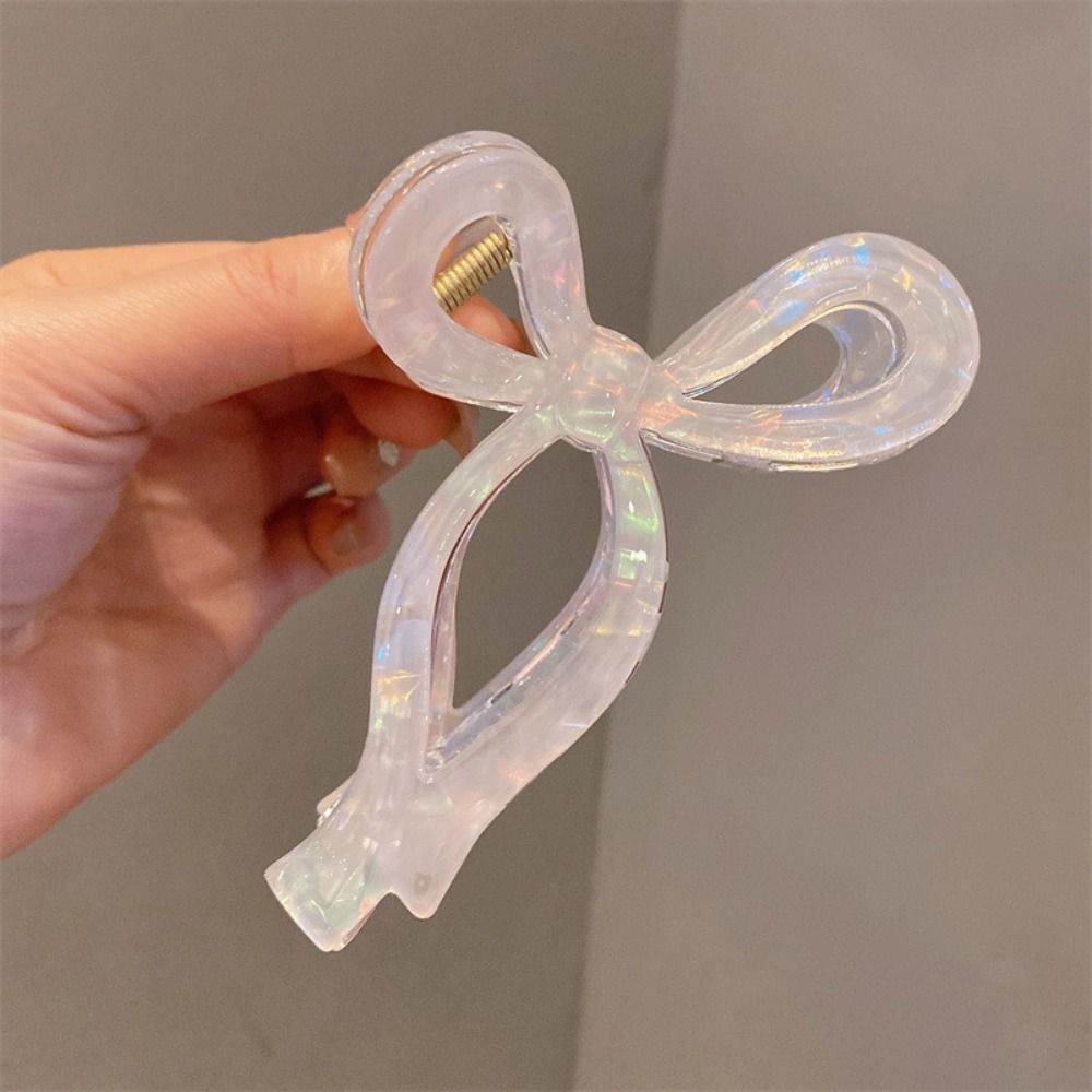 Korean Style Bow Hair Claw Acetic Acid Large Shark Clip Luxury Acetate Grab Clip  Daily