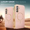 For Samsung Galaxy A26 5G Phone Case Carbon Fiber Textured Electroplated TPU Back Cover