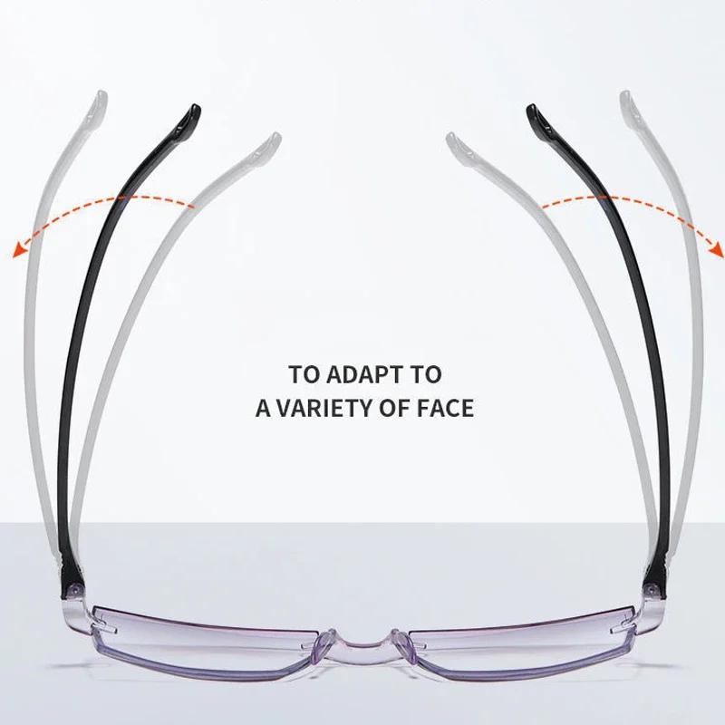 Ретро Унисекс Прогрессивные Бифокальные Очки для Чтения Анти-синие Безободковые Очки с огранкой «бриллиант» Винтажные Женские Мужские Очки для Близорукости и Дальнозоркости