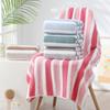 Coral Fleece Bath Towel Large Wide Strip Bath Towel Thickened Absorbent Striped Towel Adult Household Beach Towel