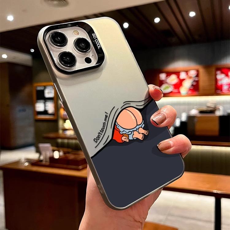 Crayon Shin-chan compatible iPhone 18, iPhone 16, Pro Max phone case, 15 fun, 14/13 cartoon, 12 laser design.