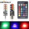 2 шт./комплекты T10 RGB W5W Светодиодные лампы COB 194 168 Пульт дистанционного управления Силиконовые Автомобильные внутренние лампы для чтения Клиновые лампы Габаритные лампы 7