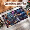 Music General Theme Soft Crystal Velvet Rug Custom Name & Text Print Non Slip Floor Rug for Bedroom Living Room