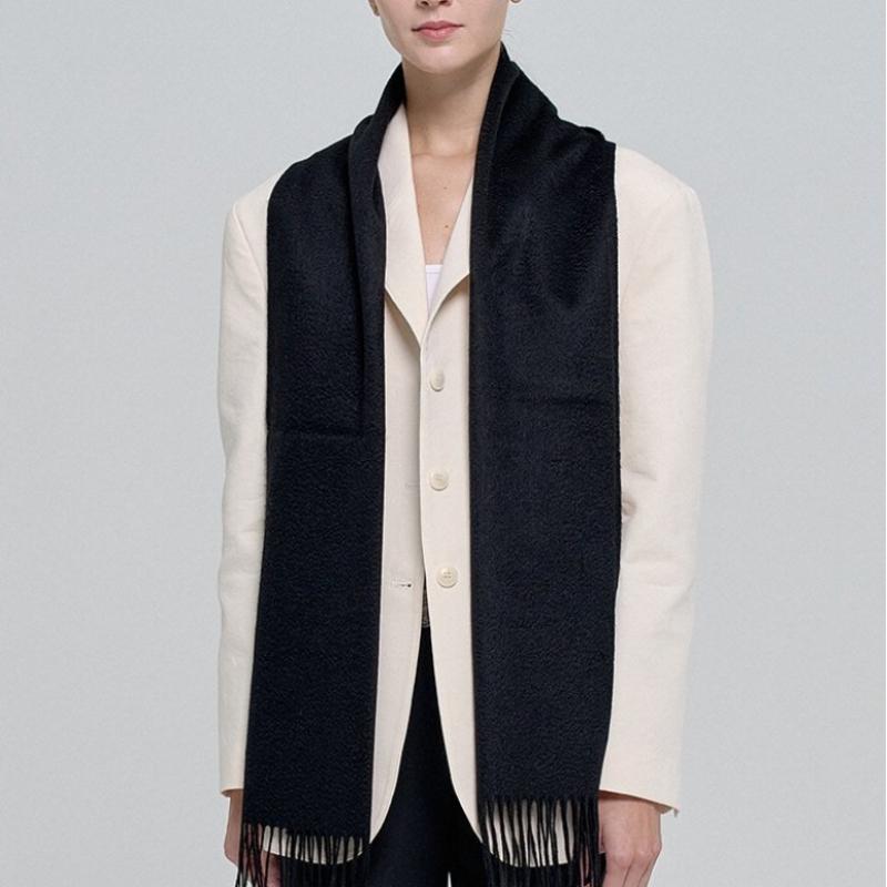 Dal Cashmere Premium Cashmere Scarf 30cm Black