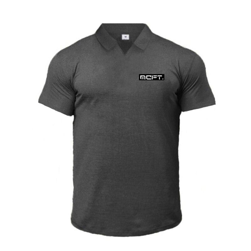 Muscleguys Summer High Quality Trend Men's Fitness Short-sleeve Polo Shirt Casual Lapel Versatile Short-sleeve T-shirt Men Daily Clothing