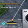 2-in-1 Bathroom & Toilet Brush: Floor Squeegee, Hard Bristle & Grout Cleaning, Long Handle for Tile & Corners