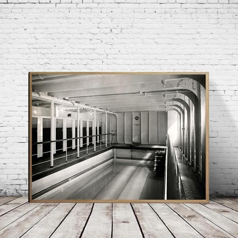 Черно-белые старые фотографии Титаника Постер Холст Принт Ретро Декор Стены Картина Винтаж Настенное Искусство Украшение Удивительный 1912