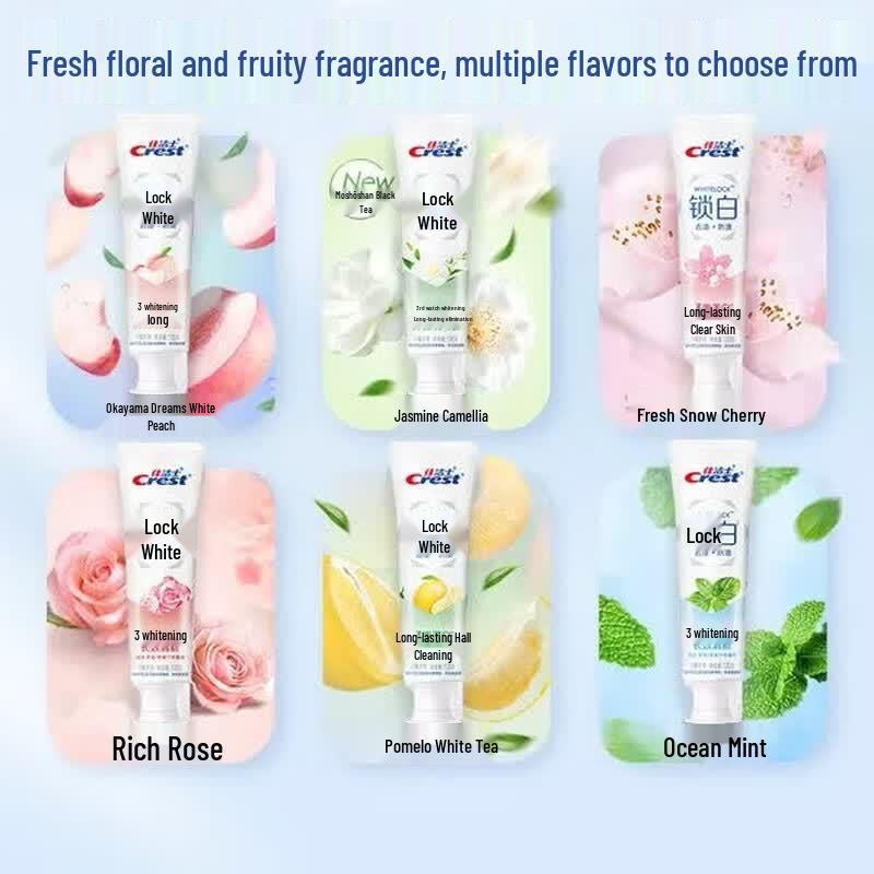 Crest Dual-Color Whitening Toothpaste (Jasmine Camellia & White Peach)
