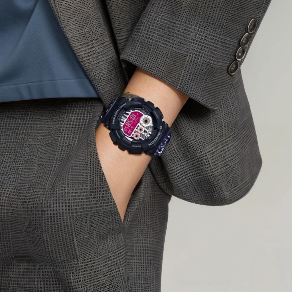 Casio G SHOCK Кварцевые Часы Ремешок из Смолы Мужские Часы Розовый Циферблат GD-120LM-1A