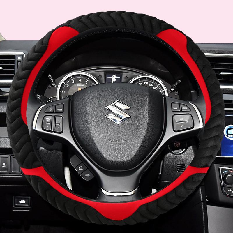 Car Steering-wheels Cover 38cm 15" For Suzuki Alivio/Ciaz Alto Baleno Celerio Dzire Spacia Swift Wagon R Ignis Jimny SX4 Ciaz
